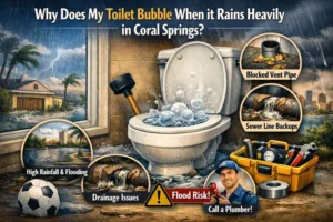 toilet bubbling when it rains coral springs