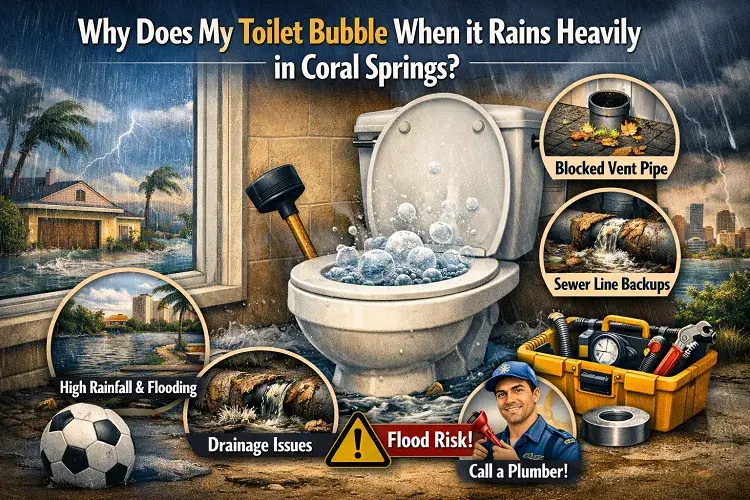 toilet bubbling when it rains coral springs