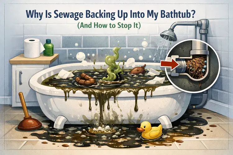 sewage backing up in bathtub